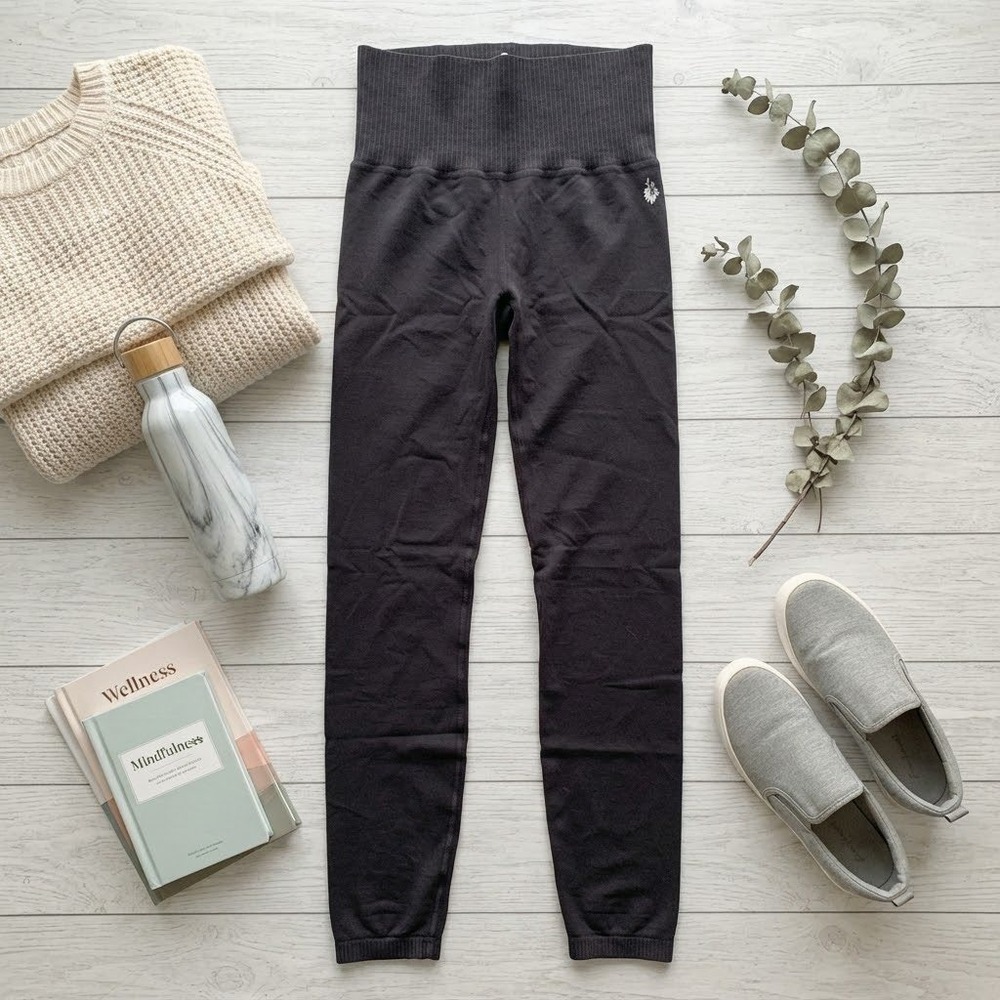 Free People FP Movement Good Karma High Waist Leggings Charcoal Grey M/L